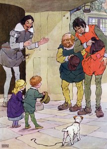 Illustration för The Babes in the Wood (färg litho) av Frank Adams