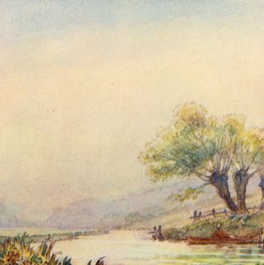 Illustration för The Scholar-Gipsy av Matthew Arnold (litho i färg) av Frank Adams