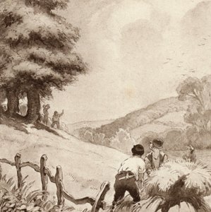 Illustration för The Scholar-Gipsy av Matthew Arnold (litho i färg) av Frank Adams