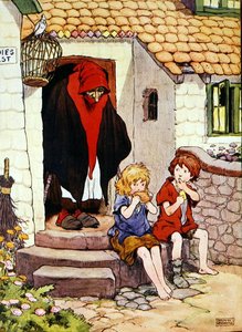 Illustration från "The Beautiful Book of Nursery Rhymes, Stories and Pictures", utgiven av Blackie & Son (färglitografi). av Frank Adams