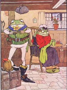 Illustration från "The Frog would a Wooing Go", av Charles H. Bennett, 1916 av Frank Adams