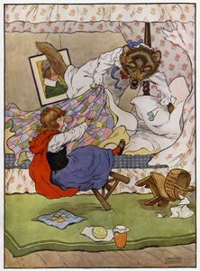 Rödluvan (färg litho) av Frank Adams