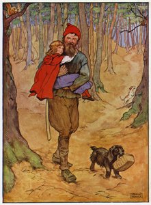 Rödluvan (färg litho) av Frank Adams