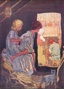 Barnen kunde inte sova, från Hansel and Gretel publicerad av Blackie & Son Limited, ca 1940 av Frank Adams