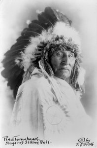 Red Tomahawk, mördare av Sitting Bull, ca 1890-1910 (s/v foto) av Frank Bennett Fiske