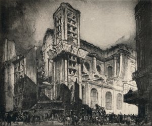 "S:t Nicholas-du-Chardonnet-kyrkan", 1915 av Frank Brangwyn