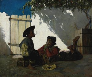 Italienska:  Dolce far niente Sött att göra ingenting av Frank Buchser