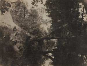Landskap med sittande figur på strömbanken av Frank Chauvassaignes