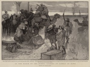På marschen mot Abu Hamed, lastning av kameler i gryningen av Frank Craig