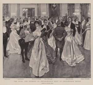 Hertigen och hertiginnan av Devonshires bal på Chatsworth House av Frank Craig