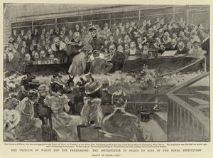 Prinsessan av Wales och frimurarna, utdelningen av priser till pojkar från Royal Institution