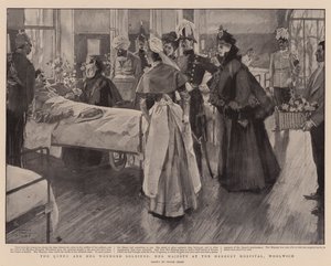 Drottningen och hennes sårade soldater, hennes majestät på Herbert Hospital, Woolwich av Frank Craig