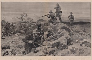 Catught on the Hop, en incident på toppen av Kopje vid Belmont stormad av Grenadier Guards