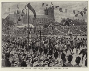 Colonial Cavalry Escort passerar på Parliament Street av Frank Dadd