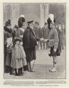 Kungen delar ut krigsmedaljer till Argyll och Sutherland Highlanders på Balmoral