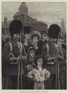 Drottningens födelsedag, en skiss från Horse Guards Parade av Frank Dadd
