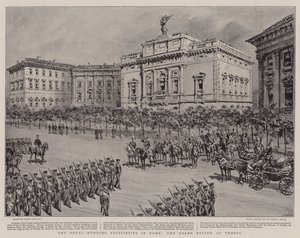 De kungliga bröllopsfestligheterna i Rom, den stora översynen av trupperna
