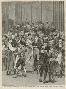 Barnens maskeradbal i herrgården (gravyr) av Frank Dadd