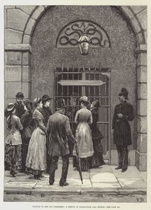Väntar på att se fångarna, en skiss i Kilmainham-fängelset, Dublin
