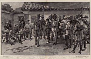 Med de allierade i Peking, undersöker en boxerledare efter en framgångsrik straffexpedition av Frank Dadd