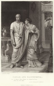 Caesar och Calpurnia, Julius Caesar, Akt II, Scen II av Frank Dicksee
