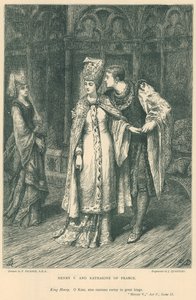 Illustration till Shakespeares Kung Henrik V av Frank Dicksee