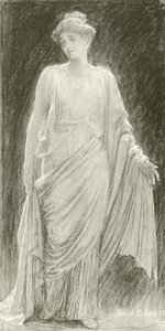 Madame de Navarro (Mary Anderson) som Hermione i en "Vinterhistoria" (djuptryck) av Frank Dicksee