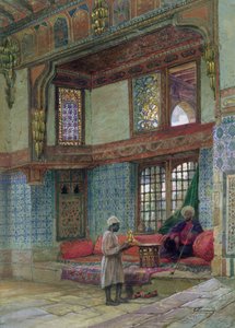 Recess i mottagningsrummet i Muftin Sheik El Mahadis hus, Kairo (wc på papper) av Frank Dillon