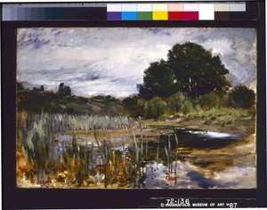Polling Landscape (olja på duk) av Frank Duveneck