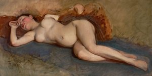 Liggande naken av Frank Duveneck