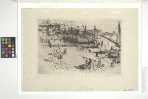 Riva Degli Schiavoni (Plåt 1) (bläck) av Frank Duveneck