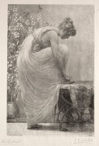Snöra sandalen, 1886. av Frank French