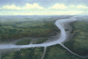 Förhistoriska centrala London, med utsikt mot sydväst, c30 f.Kr
