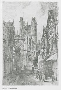 Katedralen i Chester (litografi) av Frank Greenwood