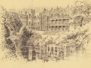 Knowsley Hall (litografi) av Frank Greenwood