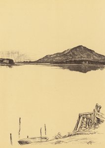 Windermere från Newby Bridge (litografi) av Frank Greenwood