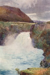 Nya Zeeland: Huka Falls (färglitografi)