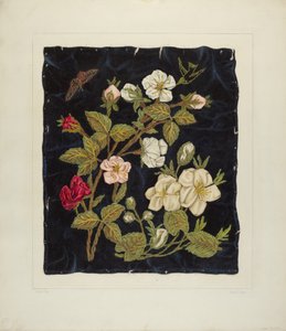 Handgjorda blommor på svart