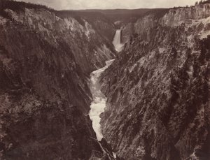 Grand Canyon of the Yellowstone och vattenfall,ca. 1884 (foto)