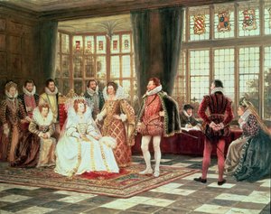 Drottning Elizabeth I (1533-1603) vid hovet