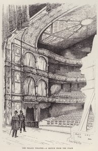Interiör av Palace Theatre, London (litho) av Frank Murray
