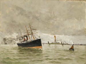 New York: Entering the Harbour, 1887.
