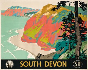 Affisch som reklamerar South Devon av Frank Newbould