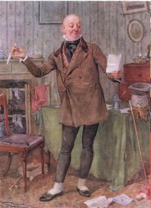 Mr Micawber (David Copperfield) (färglitografi)