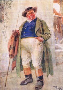 Mr Weller senior (Pickwick Papers) (färglitografi) av Frank Reynolds
