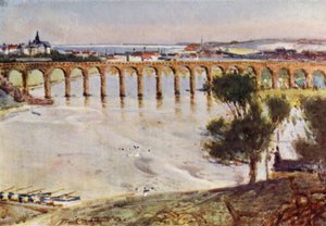 Berwick-on-Tweed (lito i färg) av Frank Southgate