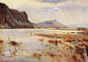 Crag Lough (färg litho) av Frank Southgate