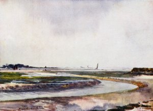 Norfolk Broads: Breydon, Low Water (färg litho)