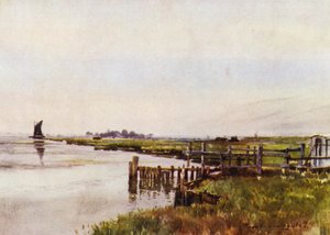 Norfolk Broads: Breydon Rond (färg litho)