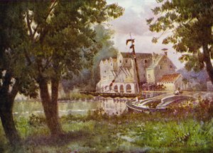 Norfolk Broads: Horstead Mill (färg litho)